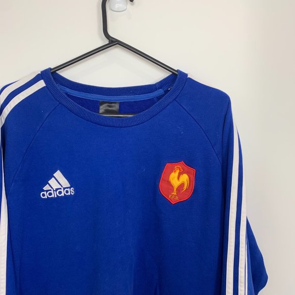 Adidas Football Sweatshirt Mens Size XL Blue Cotton Pullover Sportswear - Picture 2 of 7